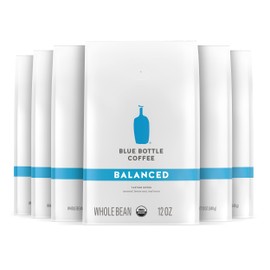 Blue Bottle Whole Bean Organic Coffee, Balanced, Medium Roast, 12 Ounce bag (Pack of 6)