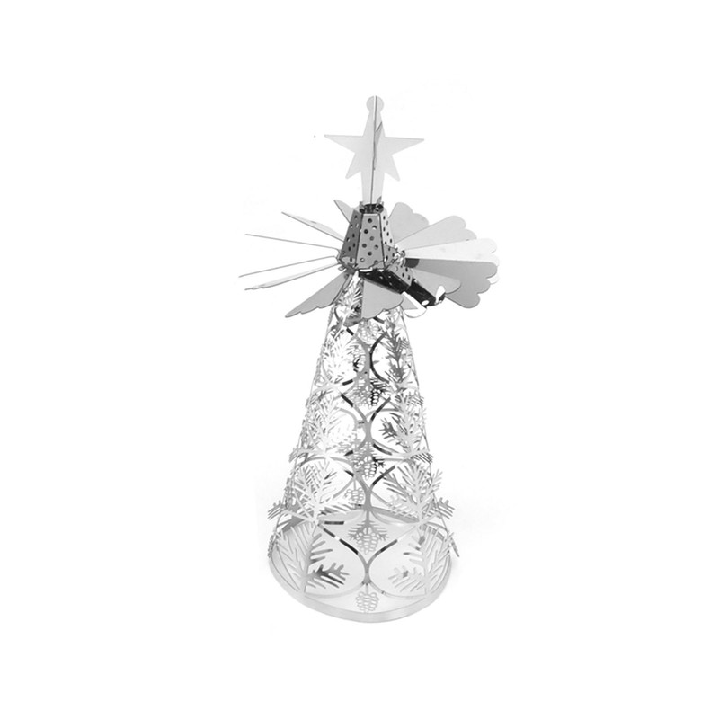 Christmas Tree Carousel Spinning Candle Holder Stainless Steel Rotary Tree