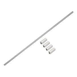 MECCANIXITY M5 x 250mm 304 Stainless Steel Fully Threaded Rod W 4Pcs M5 x 20mm L 304 Stainless Steel Hex Coupling Nuts