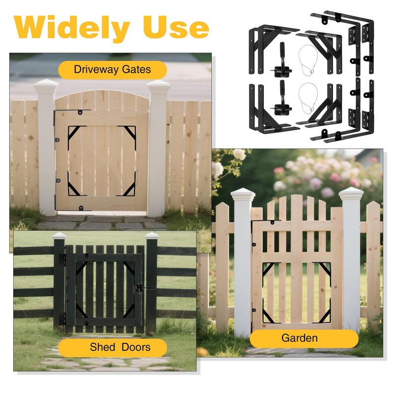 Anti Sag Gate Kit, 2 Set Gate Corner Brace Bracket,Heavy