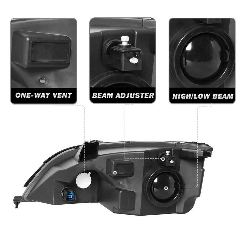 SOCKIR Headlight Assembly fit 2005 2006 2007 Ford Focus OEM