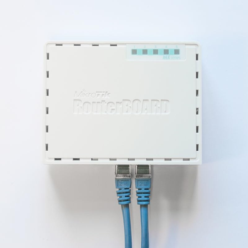 MikroTik RB750GR3 Built-in Ethernet Connector Turquoise - White Cable Router