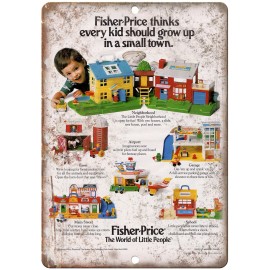 Fisher Price World of Little People Toy Ad 12"x9" Reproduction Metal Sign ZD02