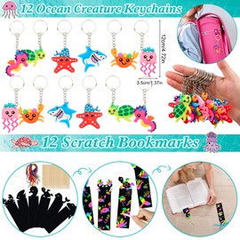 ANPHILE Under Sea Party Favors, 134 Pcs Ocean Birthday Party Supplies - Ocean Sea Animal Toys, Scratch Art Set, Grow In Water Animals for Under Sea Party Decorations, Goodie Bag Stuffers