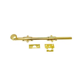 QCAA Solid Brass Dutch Door Bolt, 12", Polished Brass, 1 Pack, Made in Taiwan