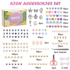 QUEFE 22000pcs, Clay Beads for Bracelet Making Kit, 176 Colors Flat Heishi Beads for DIY Crafts Necklace Jewelry Making Gifts