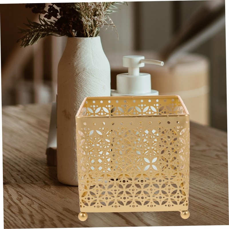 Ciieeo Elegant Metal Storage Basket Multi-Function Organizer for Makeup Cosmetics