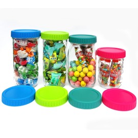 86mm Mason Jar Lids wide Mouth, 8 Pack Plastic Mason Jar Lids for Ball, Kerr Canning Jars, Reusable Canning Lids Mason Jar Tops, Leak-Proof & Airtight (8 Lids)