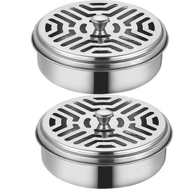 2 Portable Mosquito Coil Holder, Mosquito Incense Box Sandalwood Holder with ​Handle, Fireproof ​Incense Burner for Home Office Camping