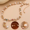1 Pearl Colored Diamond Flower Necklace and 1 Love Zircon