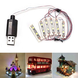 LED down Lights USB Powered Brick, Compatible with Bricks or Major Brand Bowerful Functions Power Functions Light,Building Blocks Lights Bricks City DIY Combination Module Compatible with Lego Bricks