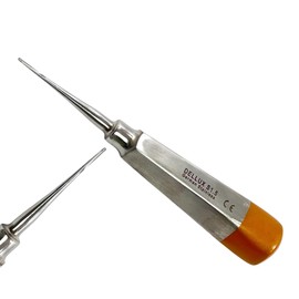 1.5mm Tip Dental Luxating Root Pick Elevator, Gold Color Coded Hollow Handle - Tooth and Molar Extraction German Stainless Steel Instruments