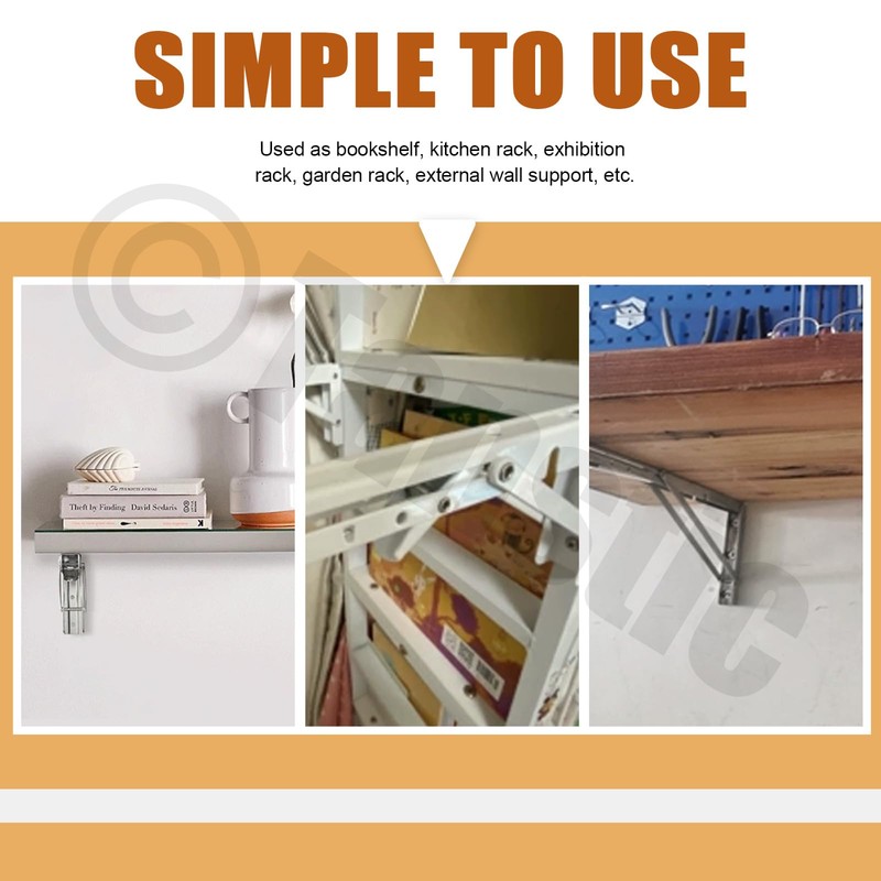 Tanstic 2-Pack 12 Inch Folding Shelf Brackets, Heavy Duty Wall