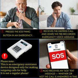 Free Seniors Lifealert System Help Alarm for Elderly Calls Family or 911 - No Monthly Fee Emergency Assist Dialer with Necklace SOS Panic Button (Ultra-Lightweight). Alert Requires 4G SIM Card