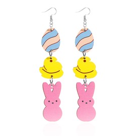 Easter Earrings Gifts for Women Easter Basket Stuffers Cute Bunny Rabbit Egg Basket Carrot Peeps Earrings Spring Holiday Earrings Easter Day Gifts Easter Outfit Dresses for Women