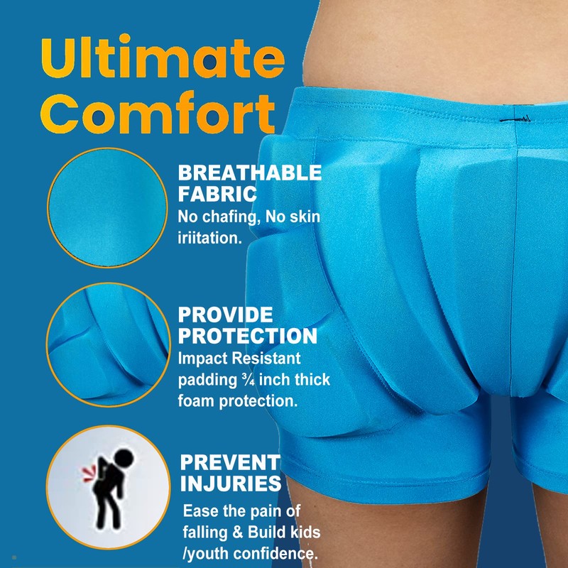RANDDER Kids Butt Pad Shorts for Skating Snowboarding Ski Hockey,