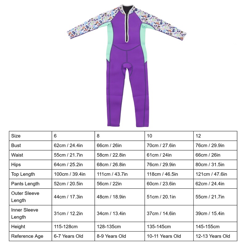 Kids Wetsuit 2.5mm Neoprene Long Sleeve Soft Elastic Thermal Toddler