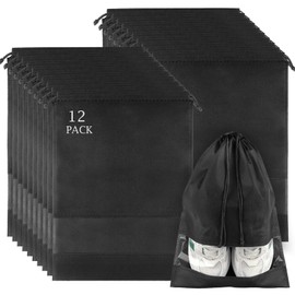 12 Pack Shoe Bags for Travel, Large Travel Shoe Bag for Packing with Window