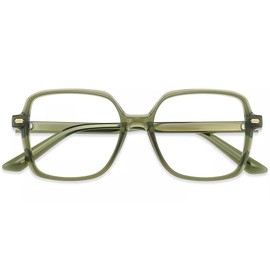 Firmoo Women Reading Glasses 1.0, Oversized Square Green Frame Men Computer Blue Light Reading Glasses