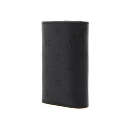 Hazzys (광주신세계)블랙 가죽 레터링 패턴 실퍼 퍼피로고 키홀더 HJWA5E566BK (Gwangju Shinsegae) Black Leather Lettering Pattern Silver Puppy Logo Key Holder HJWA5E566BK