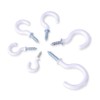 Swpeet 100Pcs White 6 Sizes Cup Hooks Assortment Kit, Vinyl