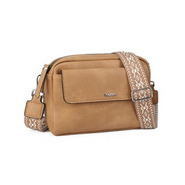 Gladdon Bags for women, small handbag women, shoulder bag women, crossbody bag women, PU leather handbag with removable shoulder strap, wide strap, gifts for women, Camel