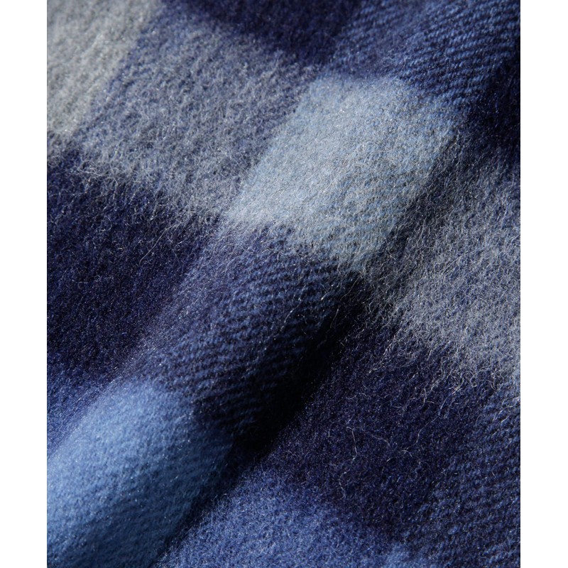 nano universe Wool Check Scarf, navy
