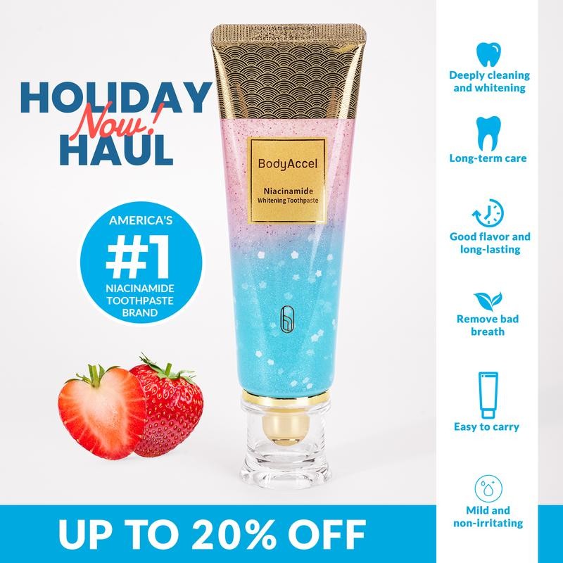 BodyAccel Niacinamide Whitening Teeth Toothpaste - Specification: 3pc