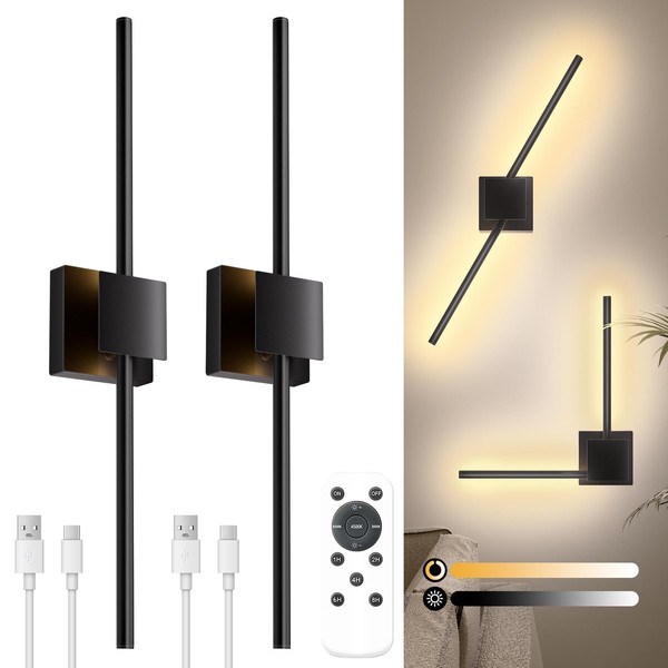 Torchlet Battery Operated Wall Sconce with Remote Control, Dimmable Wall