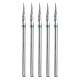 sourcing map 5pcs 100-120 Grits Diamond Grinding Bit 2mm Tapered Head 2.35mm Shank 10mm Length Stone Sanding Drill Bits Rotary Tool for Ceramic Glass Nails Grinding Polishing