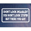 Car Sticker I DON'T LOOK DISABLED YOU DON'T LOOK STUPID