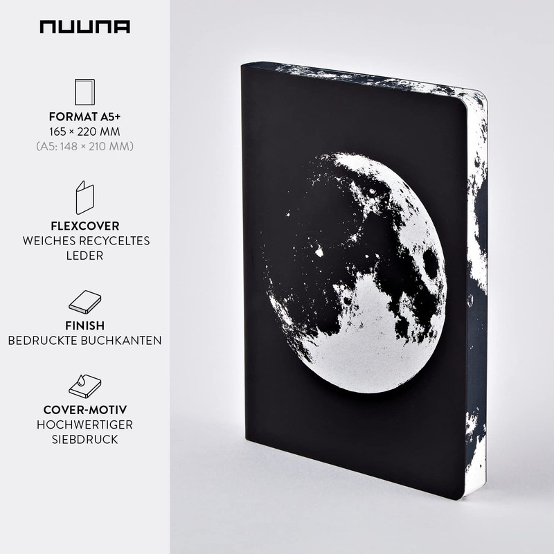 Nuuna Notebook A5+ | Graphic L - Moon | Dotted