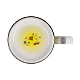 Tea Cup with Lid and Strainer The Little Yogi - "Eat Chill Love"