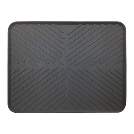 OGGI Flexible Rectangular Drying Mat- Silicone Mat, Add Dish Drying Mat to Kitchen Accessories, Great as Drying Mats for Countertop or Hot Pot Holder, 16˝ x 12˝, Charcoal Gray