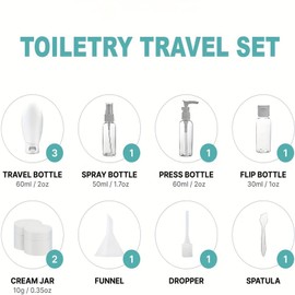 Taoluwin Travel Bottles for Toiletries, 11Pcs Leak Proof Travel Size Containers, Reusable Squeezable Bottles, Travel Accessories for Shampoo, Lotion, Gel