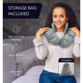 GENIANI Microwavable Heating Pad Wrap Neck Shoulders Aromatherapy Hot/Cold, Gray