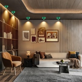 KANESIKI Cordless Spotlight Battery Operated, LED Plant Spot Lights, Dimmable Accent Lighting with Remote, Stick Uplight for Picture Tree Painting Gallery Portrait Dartboard Art Photo, Green