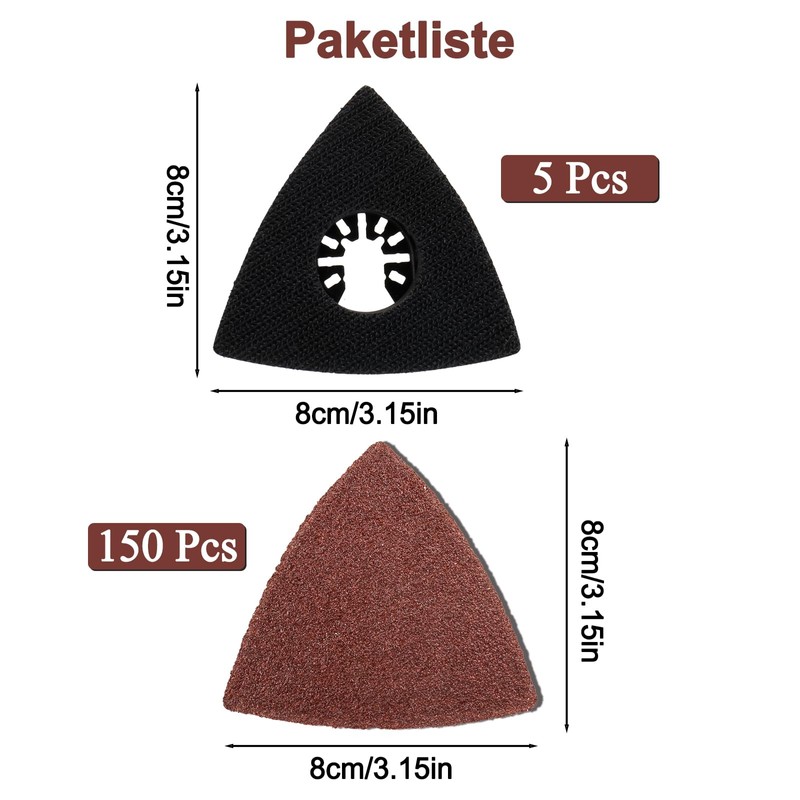 150 Sheets Sandpaper Set, Multitool Sanding Plate for Delta Sander,