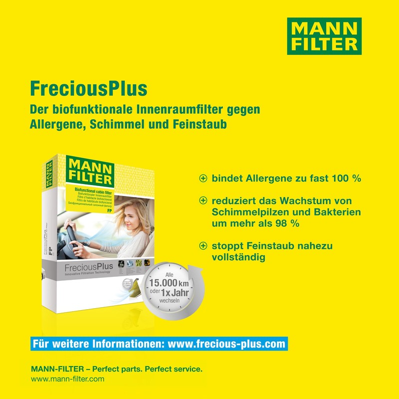 Original MANN-FILTER Interior Filter FP 2855 – FreciousPlus biofunctional pollen
