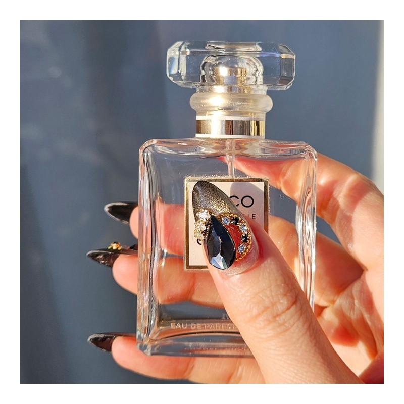 Black Diamond Handmade Nail Tips - Ballerina M / 블랙