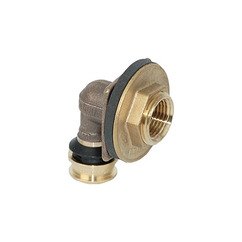 Viega Raxofix 5332.11 Wall Feed-Through Gunmetal Angled 16 mm x