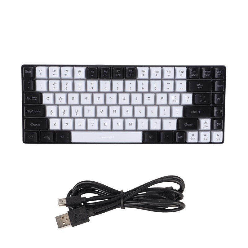 Gaming Keyboard Type C 84 Keys RGB Backlit Ergonomically Curved