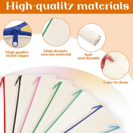 Kaisibum Pack of 22 DIY Fabric Pencil Cases for Painting, Blank Children's Cotton Bag for Painting, Fabric Bag Pencil Case with 12 Colouring Pencils Pockets Painting Children's Birthday Party,