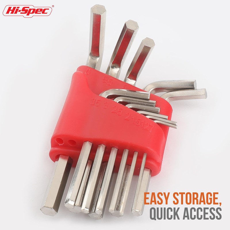 Hi-Spec 11pc Small Metric Hex Allen Key Wrench Tool Set.