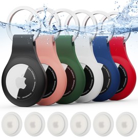 Anhänger für AirTag, 6er Pack Air Tag Schlüsselanhänger Schutzhülle Silikon Kratzfest TPU Hülle Keyring Abdeckung Case Cover mit GPS Tracker Schutzhüllen für Schlüssel, Tasche, Kinder,Hund