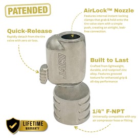 JACO Lightning S-Series Tire Air Chuck - 1/4" F-NPT (Open Flow) (2-Pack)