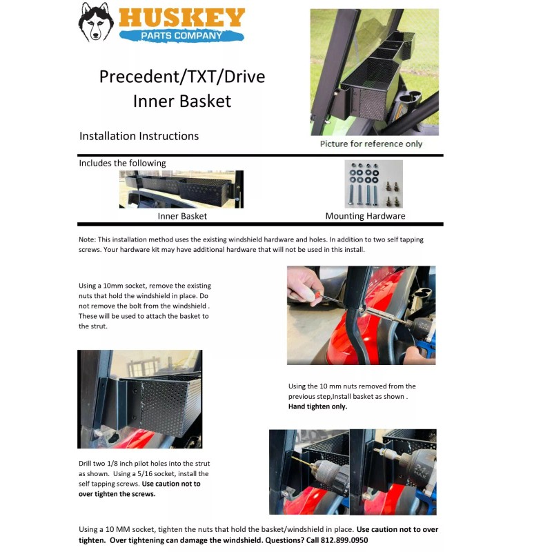 Huskey Golf Cart Front Basket Dash Storage / Tray Organizer