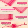 Crweety Crweety 50 Pcs Hot Pink Organza Bags, 3x4 Inch