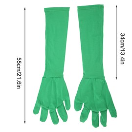 1 Pair Universal Chromakey Green Screen Gloves, Green Gloves for Invisibility Effect Background, for Photography Photo Video Film Post Production
