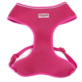 Ancol Viva Lightweight Breathable Padded Comfort Mesh Dog Harness in Pink - Reflective Air Mesh Harness with Adjustable Fit - XS 28-40cm